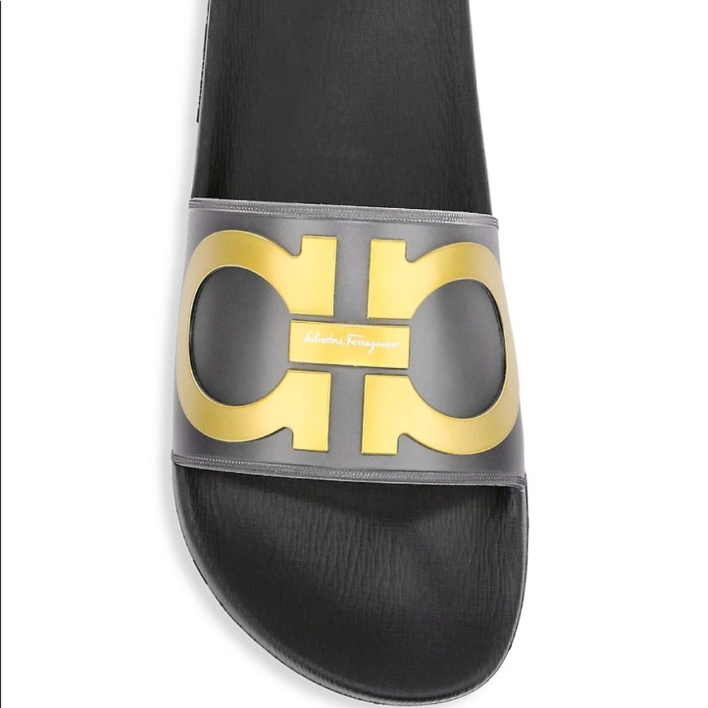 Brand New Salvatore Ferragamo Groove Slide Sandals